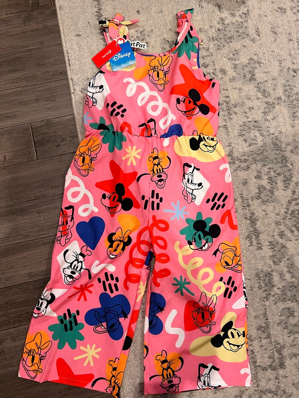 Disney Pink Multicolor Kids' Character Wide-Leg Jumpsuit